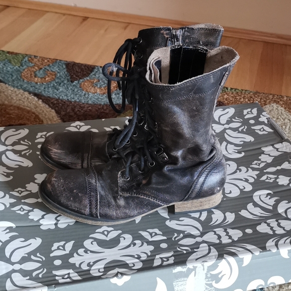 Aldo Rustic Brown Combat Boots - Picture 2 of 6
